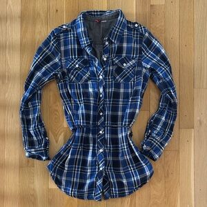 H&M Blue Plaid Women's Top